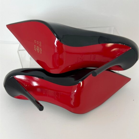 Christian Louboutin Miss Z Black Pumps Pointed Toe Stiletto 100mm Size 38.5 - Picture 5 of 13